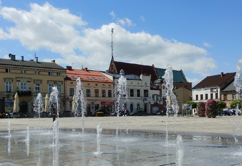 Centrum Oświęcimia - Rynek z fontannami